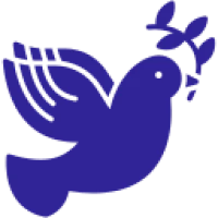 Dove holding branch silhouette