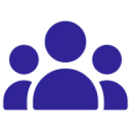 Blue team icon on black background